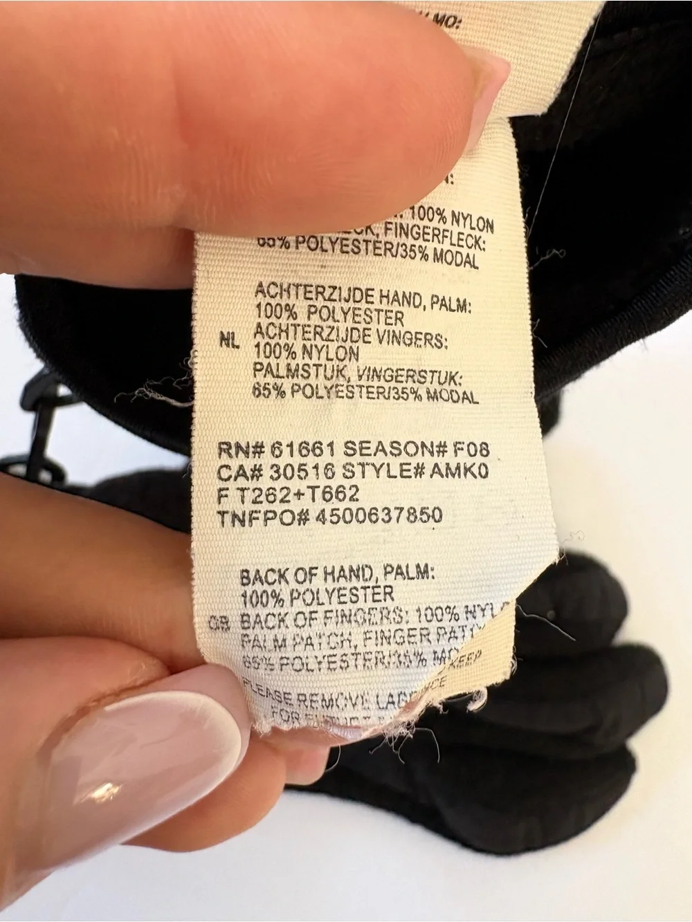 The North Face Fleece Gloves Black Touchscreen Grip  M Winter Warm Runner Womens